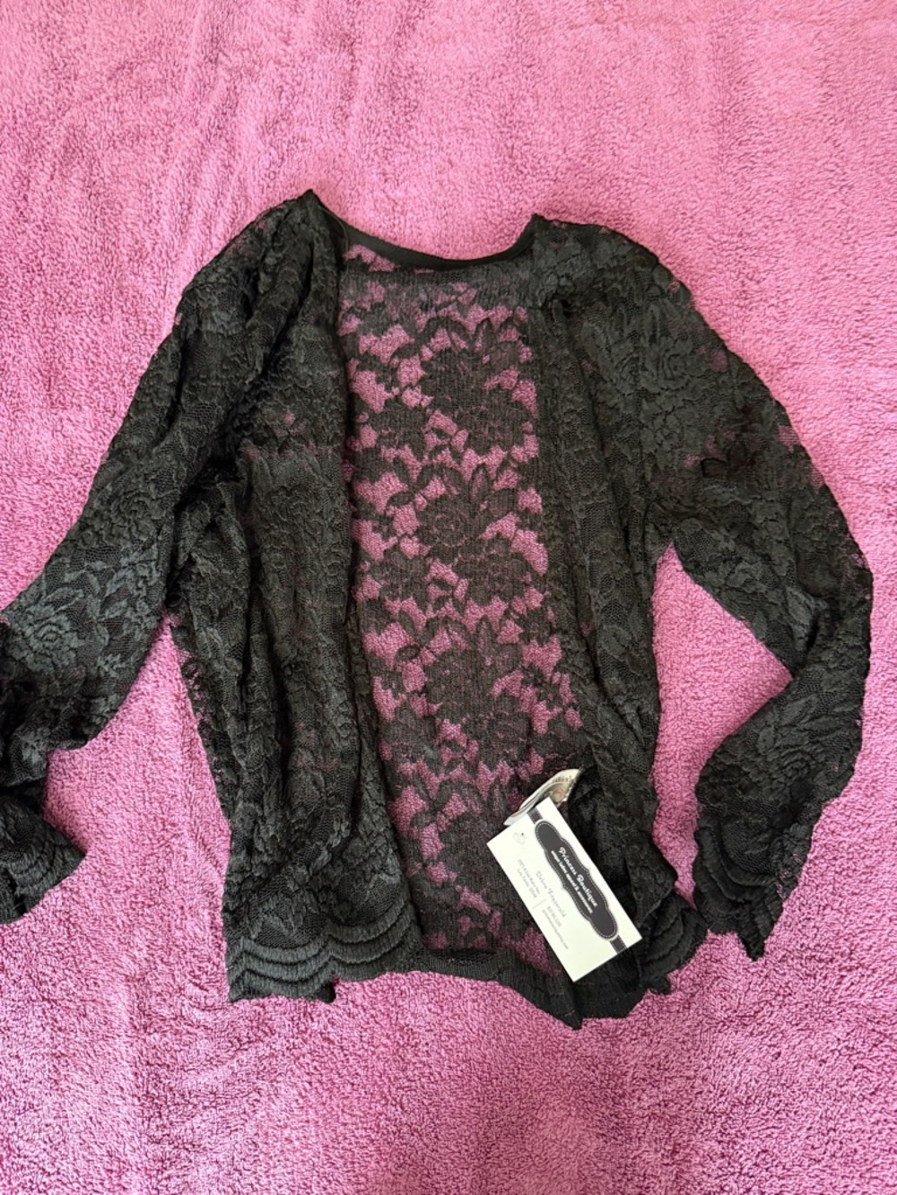 Black Lace Open Front Shrug - Brand: